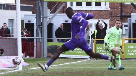 Alassana Jatta of Notts County scores their sides second goal