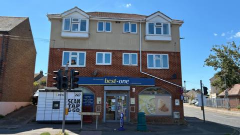 The exterior view of a building.