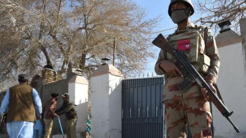 File photo of a Pakistani security personnel 