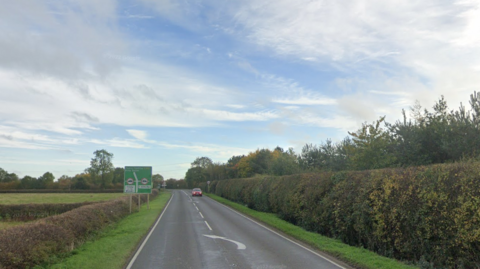 A straight single carriageway road