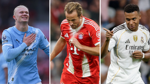 Erling Haaland, Harry Kane and Kylian Mbappe
