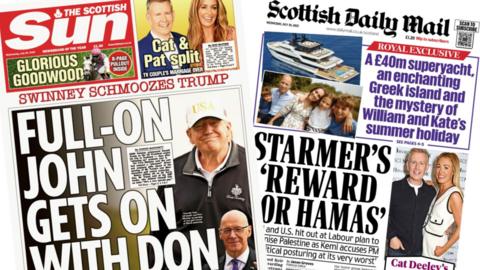 The front pages of the Scottish Sun and the Scottish Daily Mail