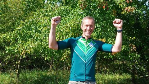 Andrew Brooks of Green Light Trust in his cycling gear