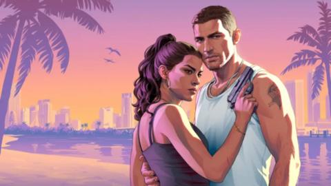 Computer generated image of a man and woman taken from GTA VI
