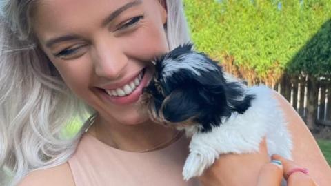 Siobhan Mackenzie and her dog Gigi when she was a puppy