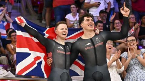 James Ball, left, and Steffan Lloyd of Great Britain celebrate 
