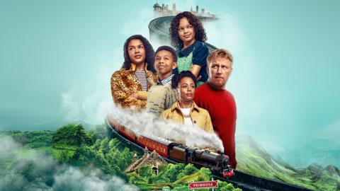 Promotional image from 2024 adaptation of the Primrose Railway Children featuring the main cast. 