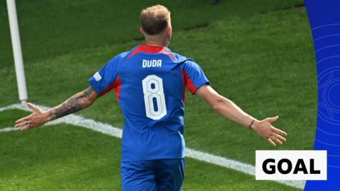 Ondrej Duda heads Slovakia in front against Romania