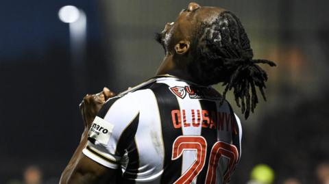 Toyosi Olusanya celebrates after scoring for St Mirren against Brann