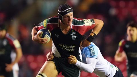 Cam Henderson on the charge for Leicester