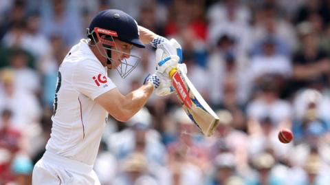 England batter Harry Brook plays a shot