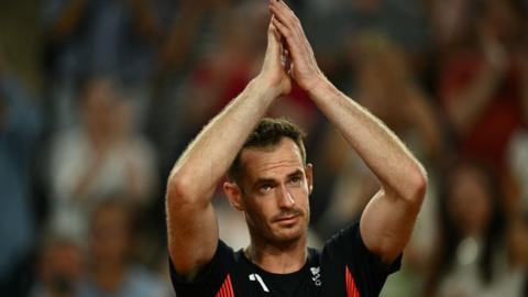 Andy Murray acknowledges the crowd after his final tennis match