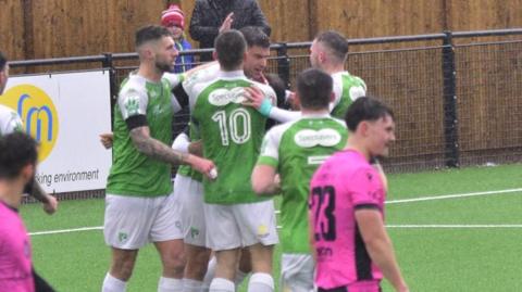 Guernsey FC celebrate