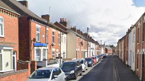 Street view of Berrisford Street in Coalville.