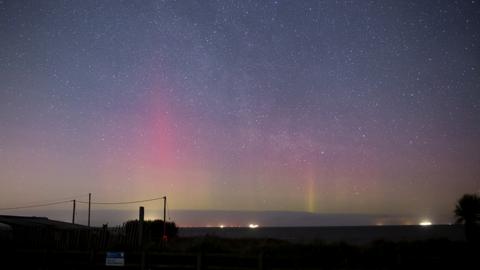 Northern Lights seen off the Norfolk coast at Happisburgh