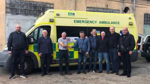 Handover of ambulance on the Ukraine-Poland border