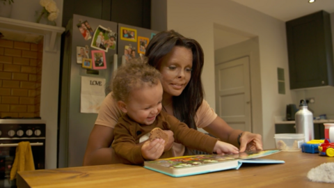 Tiny Happy People ambassador Annie Price with her son.