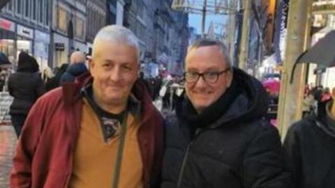 Bernard and Colin Cowan on Buchanan Street in Glasgow