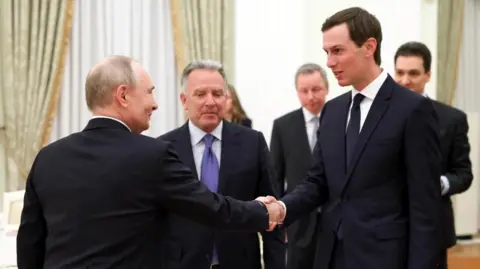 ussia's President Vladimir Putin attends a meeting with U.S. President Donald Trump's special envoy Steve Witkoff and son-in-law Jared Kushner at the Kremlin in Moscow, Russi