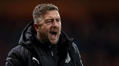 ort Vale boss Jon Brady shouts on the sidelines during his first game in charge