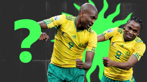 A picture of South Africa celebrating with a green question mark overlayed