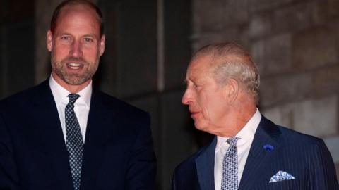 King Charles and Prince William arriving at the Natural History Museum