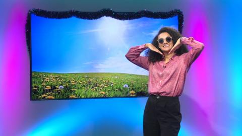 Nina on the Newsround set