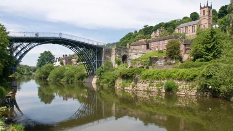 The river severn flowing through the Ironbridge Gorge 