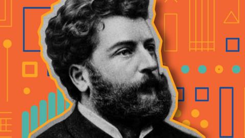 Bizet on colourful background
