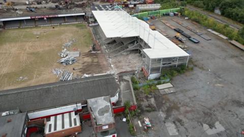 Demolition begins at former Rotherham United stadium Millmoor