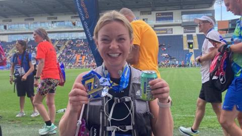 Melanie Hartley-Toye after completing the Rob Burrow Marathon