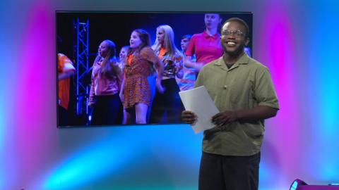 De-Graft on the Newsround set