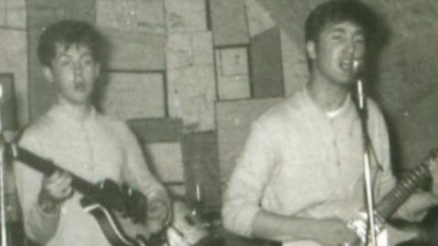 Young Paul McCartney and John Lennon
