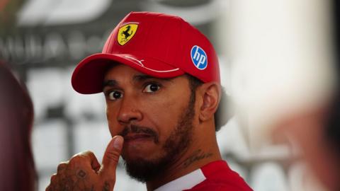 Lewis Hamilton looking pensive after qualifying in Imola