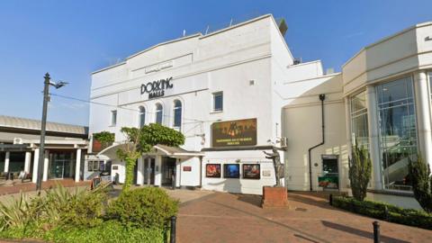 The façade of a theatre.