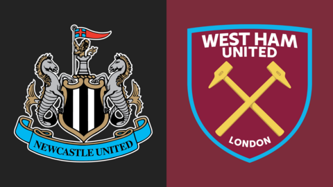 Newcastle United and West Ham United club badges