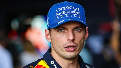 Max Verstappen speaking to the media after the Sao Paulo Grand Prix