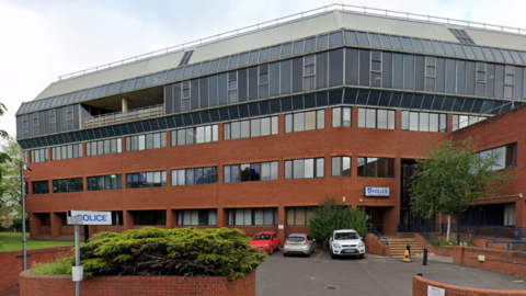 Reading police station - a 1960s building off a main road with four floors 