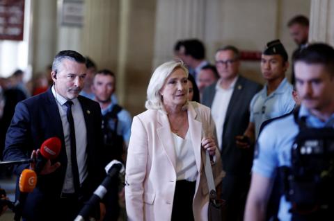 Marine Le Pen outside court