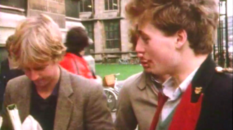 Bristol university students outside the 'Wills' buidling