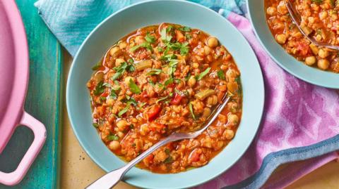 Harissa, chickpea and lentil stew.