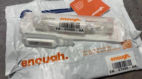 A self-swab DNA kit which contain a swab, a vial of water, a plastic tube and a set of instructions