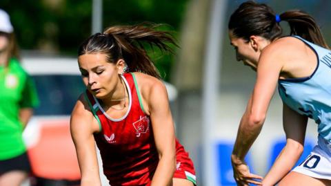 Wales' Betsan Thomas in action against Uruguay in Poland