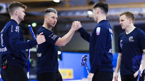 Scotland celebrate at the European Curling Championship