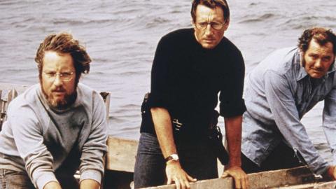 Dreyfuss, Scheider & Shaw In 'Jaws'
L-R: American actors Richard Dreyfuss, Roy Scheider and Robert Shaw on board a boat in a still from the film.