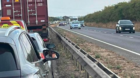 A1 southbound traffic jam