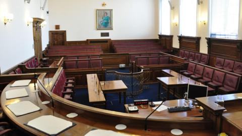 Inside the Guernsey States Chamber
