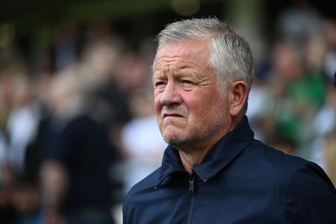 Sheffield United manager Chris Wilder on the touchline
