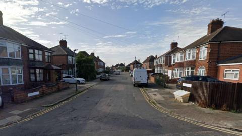 Streetview image of Egerton Avenue, Leicester, a residential street of semi detached houses