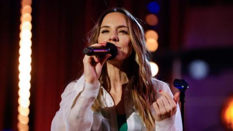 Mel C performing in the BBC Radio 2 Piano Room